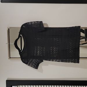 Zara Black Lace and Bead Top